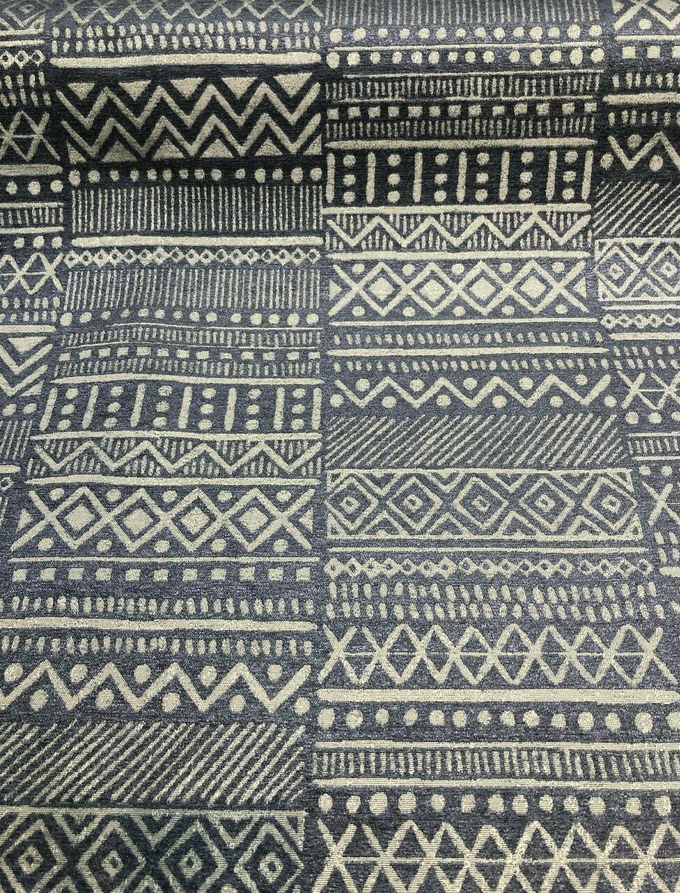 1 Yard Upholstery Chenille Fabric Stripe Nightfall Soft Durable 54% Rayon 46% Polyester 54 Inch Width